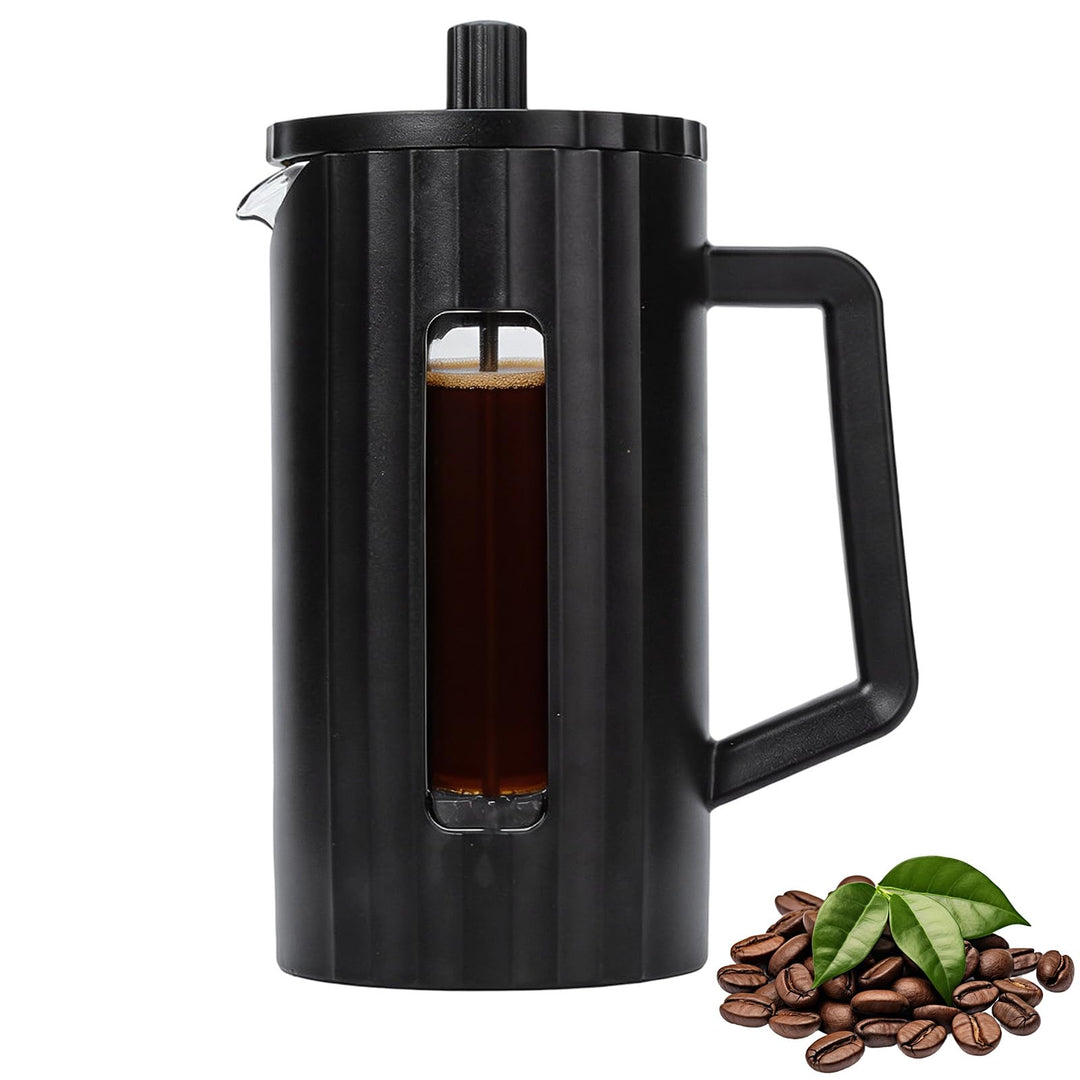 DASIAUTOEM French Press Kaffeemaschin 1L, Espressokocher, kanne Cold Brew und Heissgetränke, PP Edel