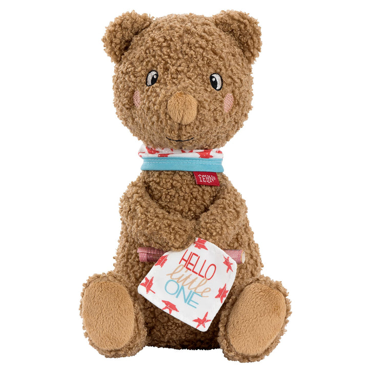 Fehn Kuscheltier Bär Fred Hello little One – Plüschtier & Einschlafhilfe | Stofftier als Spielkamera