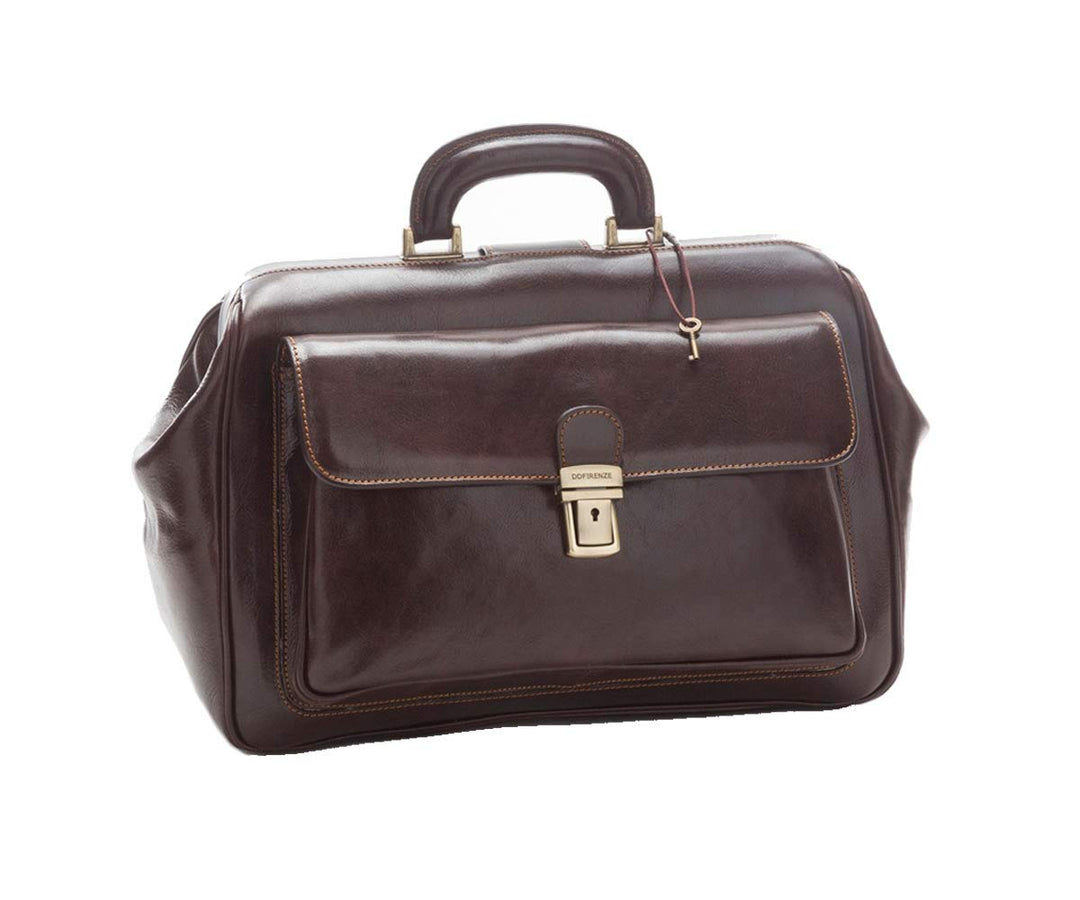Arzttasche aus Echtem Leder - D&D0203 - Made in Italy (Dulkenbraun), Dulkenbraun