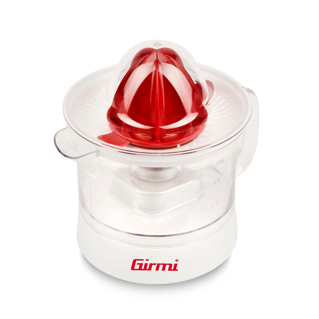 Girmi SR05 Zitruspresse, 25W, 500 ml Fassungsvermögen, Filtersieb, Doppelkegel für verschiedene Fruc