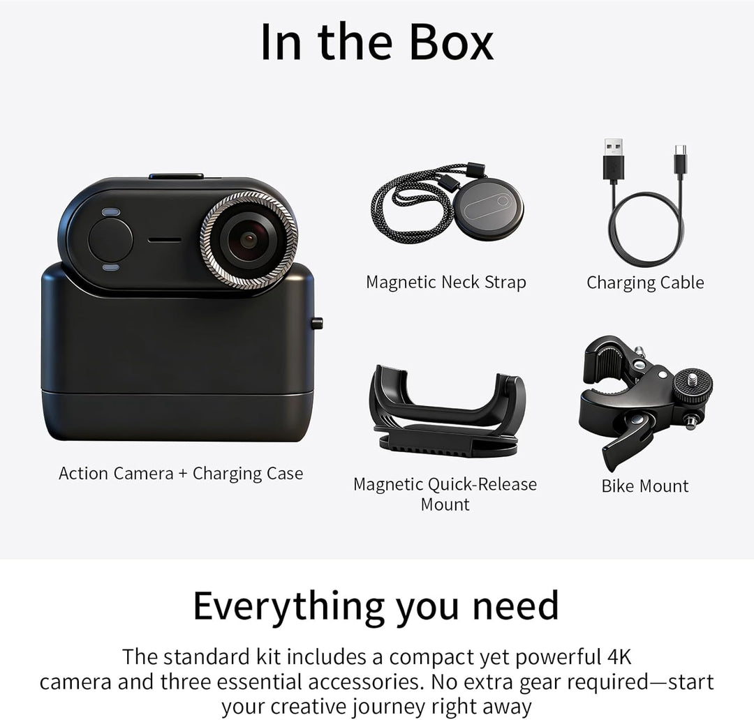 OBEST Action Cam 4K 30FPS Wasserdicht 10m WiFi Action Kamera 64GB Mini Bodycam Körperkamera Bildstab