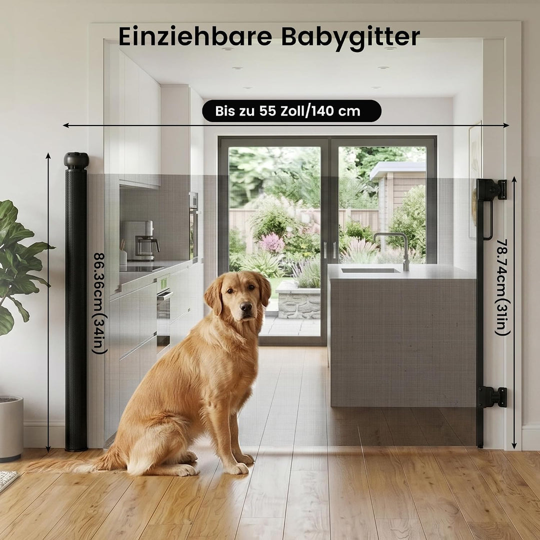 Treppenschutzgitter Ausziehbar 0-140 cm, Baby Absperrgitter Kinderschutzgitter, Türschutzgitter für