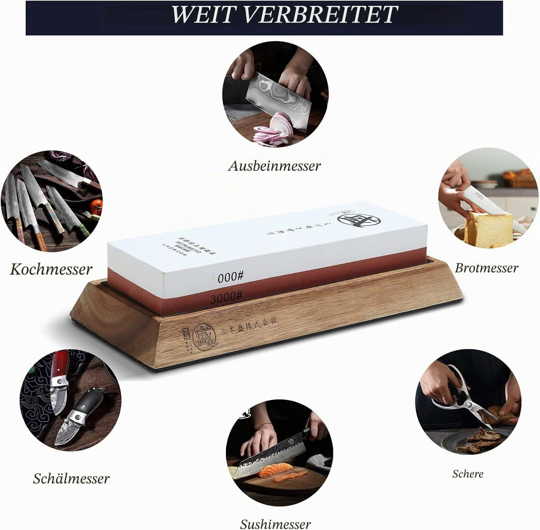 MITSUMOTO SAKARI Japanischer Messerschärfer, professionelle Küche, 1000/3000 Körnung, Messerschärfer