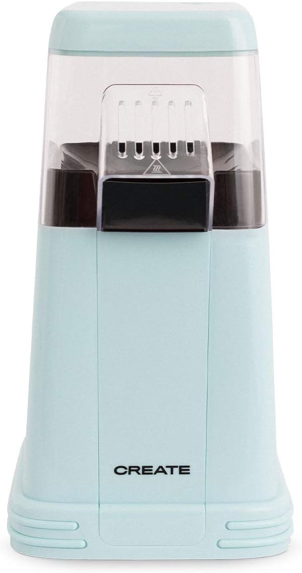 CREATE Popcorn-Maker / Elektrischer Popcorn-Maschine, Blau, matt, ohne Öle oder Fette, leicht zu rei