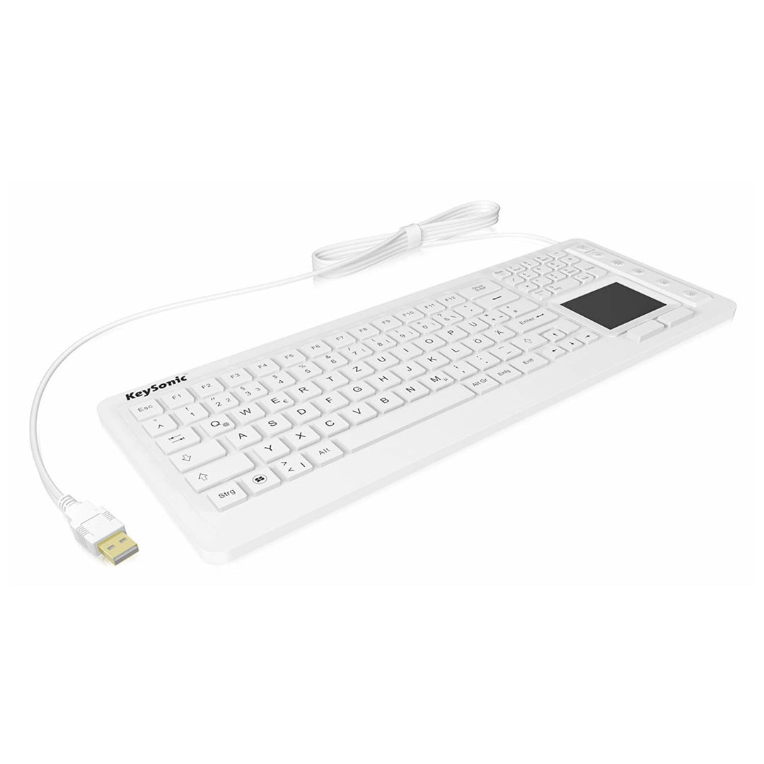 KeySonic KSK-6231 INEL (DE) Industrie Tastatur, USB-kabelgebunden mit Touchpad, wasserdicht, staubdi