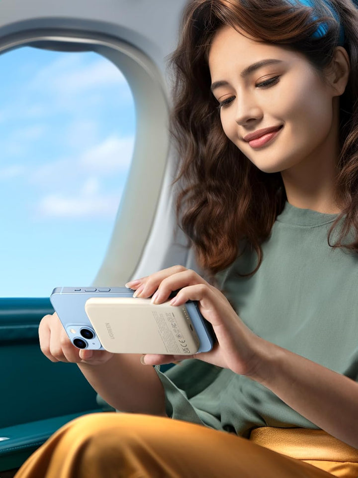 UGREEN Nexode Wireless Powerbank 5000mAh Magnetische Power Bank mit USB-C Schnellladefunktion, Kabel