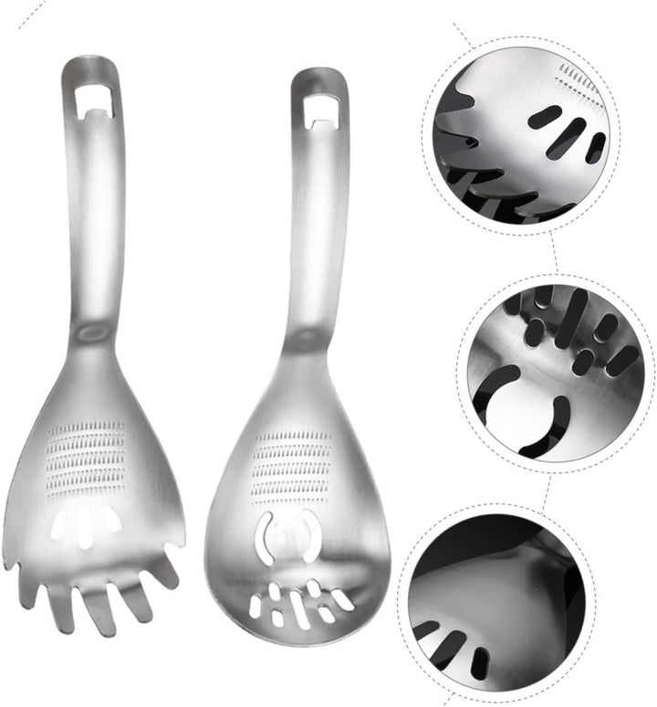 2 Stück Edelstahl Küchenutensil mit Knoblauchpresse und Kartoffelzerkleinerer Multifunktional und Er