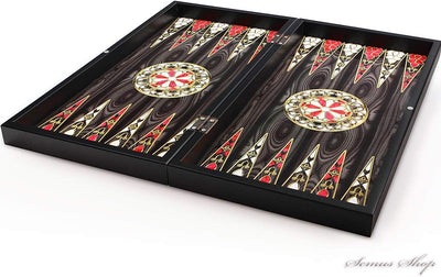 Semus Antep Backgammon Türkische Tavla XXL Intarsien Look Perlmutt Design