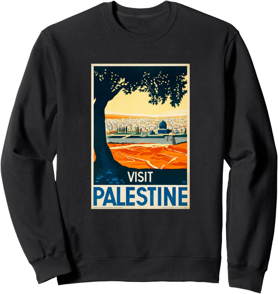 Besuchen Sie Palestine Vintage Middle East Poster Sweatshirt