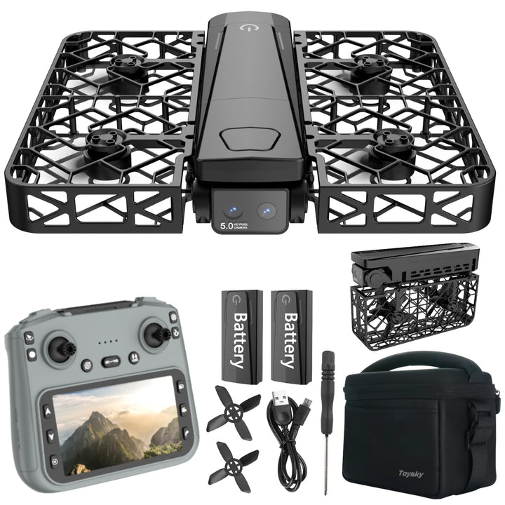 FPV Drohne mit 2K-Kamera, 4,5" Bildschirmfernbedienung Live-Übertragung, Brushless-Motor, Höhenhaltu