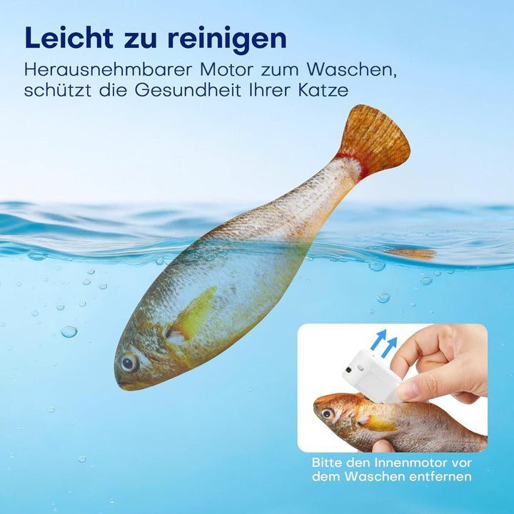Potaroma Katzenspielzeug, interaktives elektrisches flatterndes Fisch-Spielzeug 3er-Set, wiederaufla