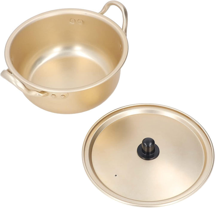 Koreanischer Ramen-Topf Koreanische Ramen-Nudelpfanne Aluminium Tragbarer Ramen-Topf mit Deckel Ramy
