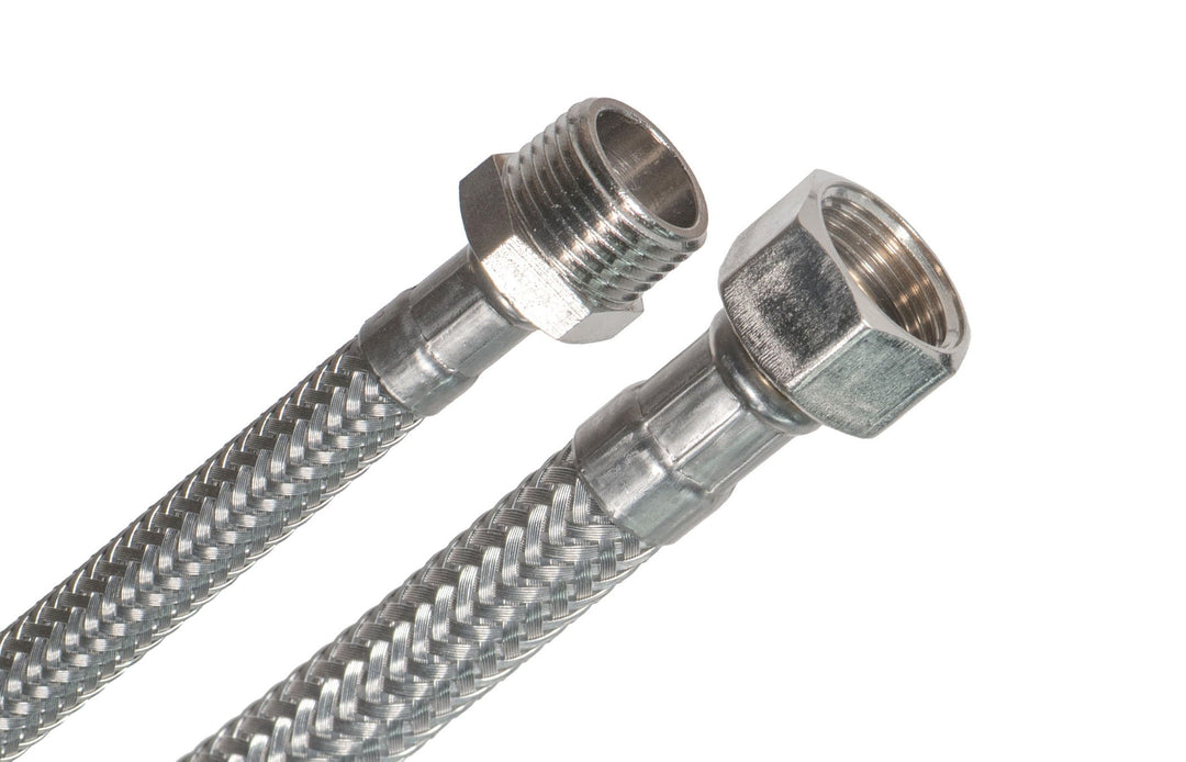 SFX® Flexschlauch 150cm Panzerschlauch - 3/8 Zoll ÜM x 3/8 Zoll AG Verbindungsschlauch Verlängerungs
