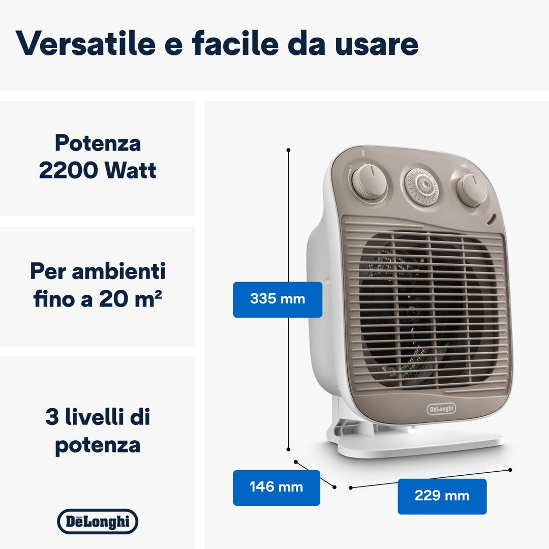 De'Longhi hfs50d22 Heizlüfter Vertical Edge, Weiss/Beige, Weiss/Beige