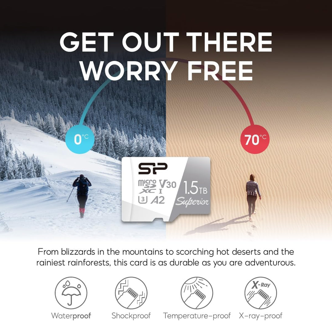 Silicon Power 512GB Superior Micro SDXC UHS-I (U3), V30 4K A2, Compatible with GoPro Hero 9 High Spe