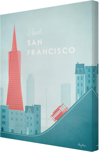 Bilderwelten Leinwandbild Reiseposter San Francisco 40 x 30cm Canvas 40cm x 30cm - Canvas, 40cm x 30