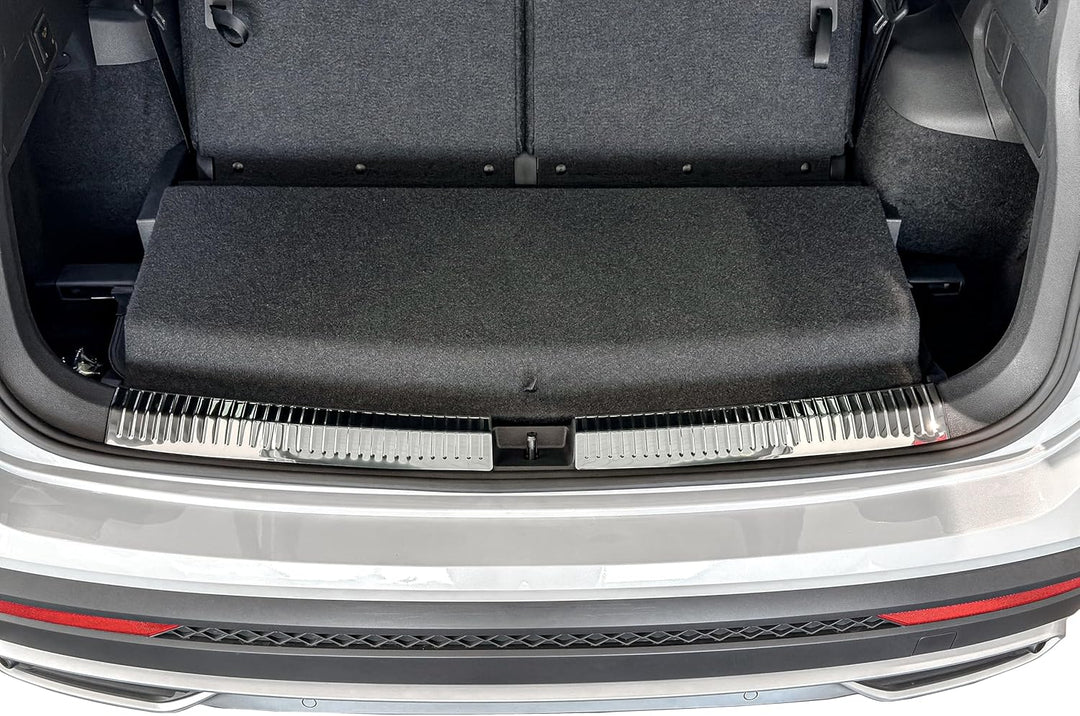 RECAMBO Ladekantenschutz Edelstahl Hochglanz poliert, Chrom Look - kompatibel für Seat Tarraco - KN2