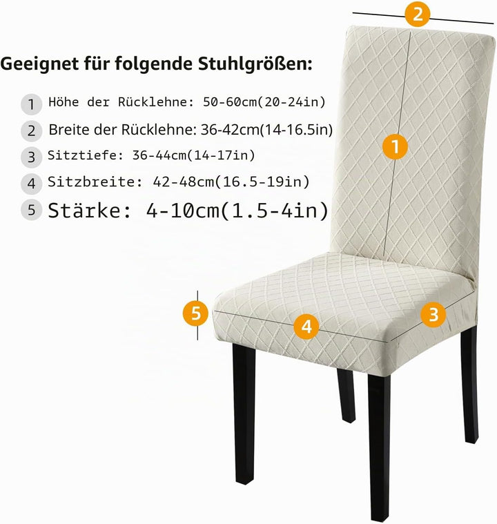 YISUN Universal Stretch Stuhlhussen 4er 6er Set Stuhlbezug für Stuhl Esszimmer (6er Set, Beige) Beig