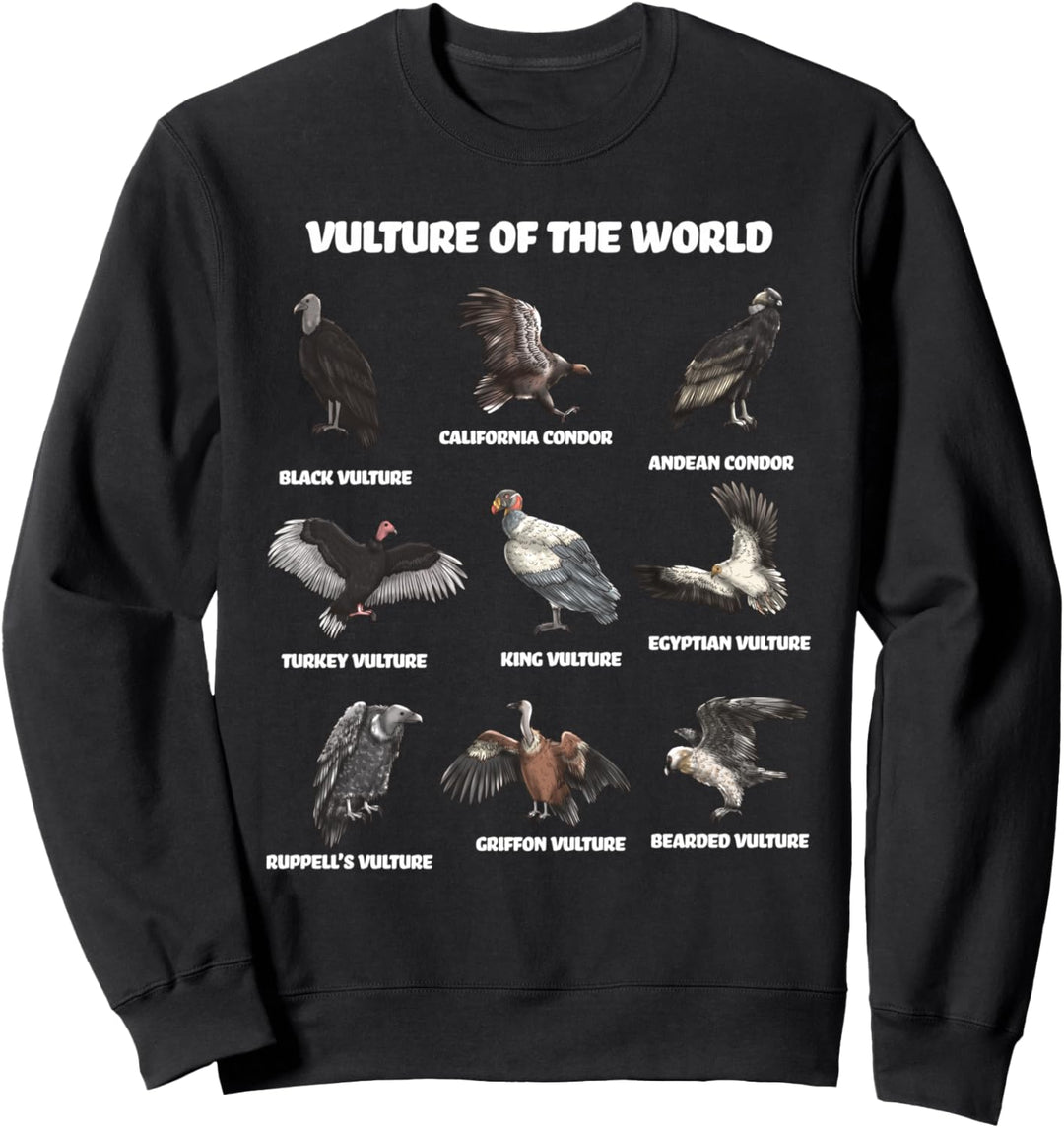 Vultures Of The World Eductional Animal Bird Sweatshirt