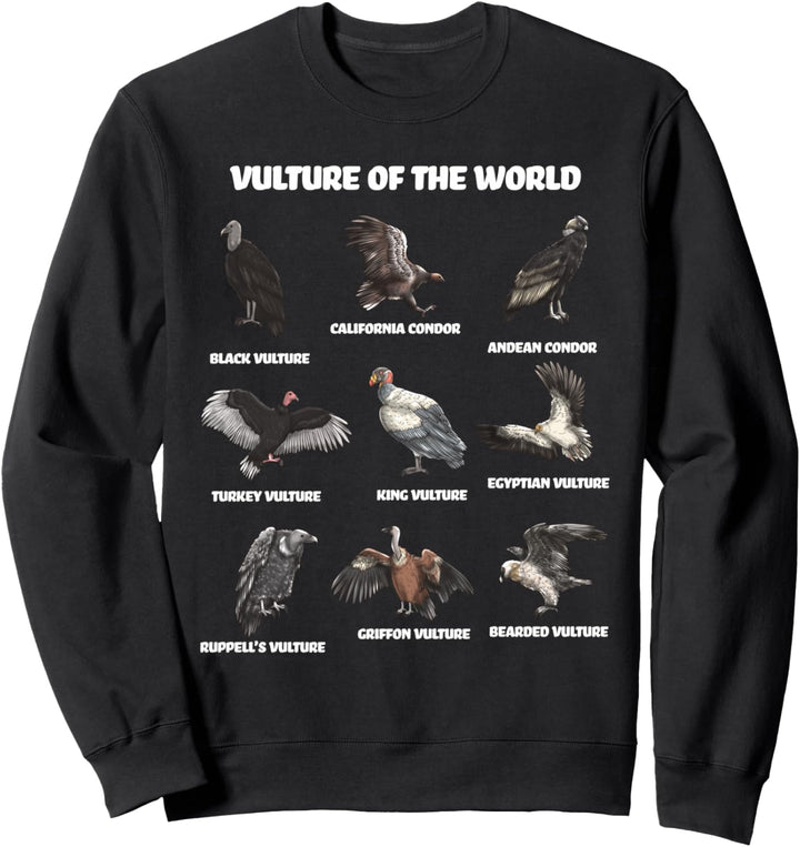 Vultures Of The World Eductional Animal Bird Sweatshirt