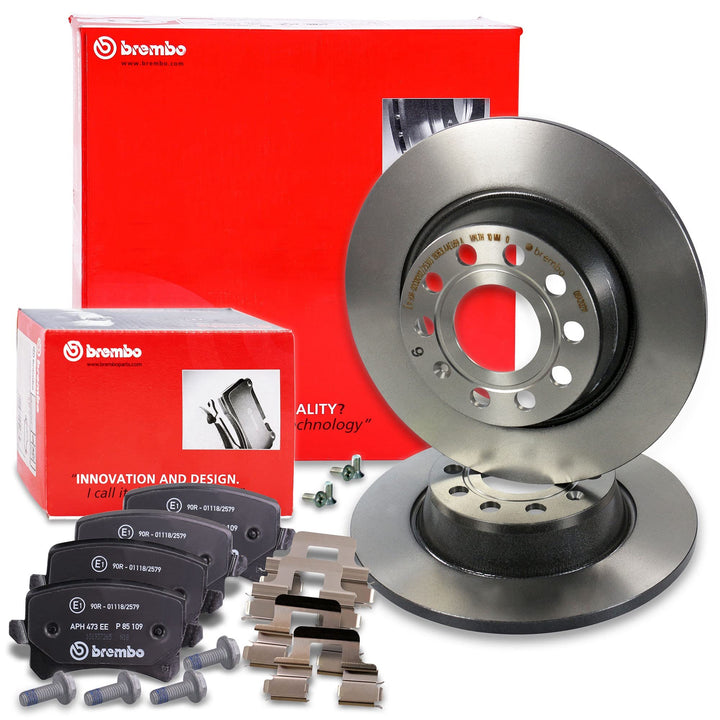 BREMBO Coated Disc Line Bremsenset Hinterachse inkl. Bremsscheiben Hinten Ø 282 mm Voll und Bremsbel
