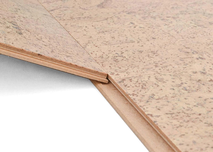 Korkboden Klick-System Korkparkett versiegelt Kork Laminat | Rustikal creme hell, 10.5 mm, 2.13 qm/P