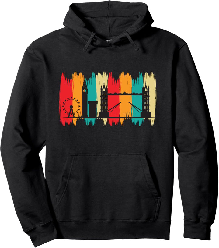 London Retro Skyline mit Turmbrücke aus England Pullover Hoodie