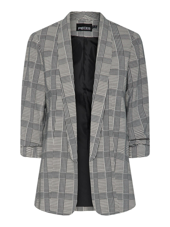 PIECES Damen Pcbosella 3/4 Printed Blazer Noos Blazer (1er Pack) XXL Schwarz, XXL Schwarz