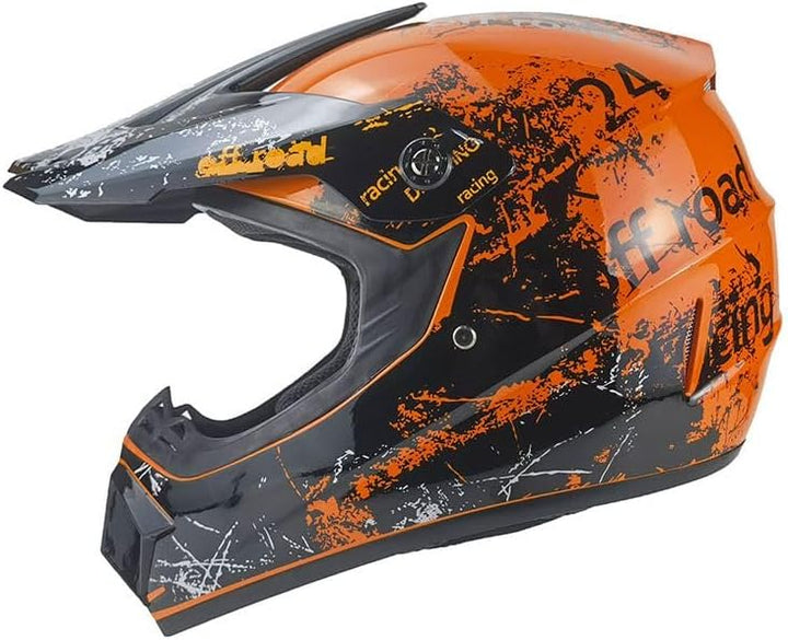 Kinder Crosshelm Racing AHP – Motorradhelm für Kinder, ABS-Schale, robuster Kinderhelm für Downhill,