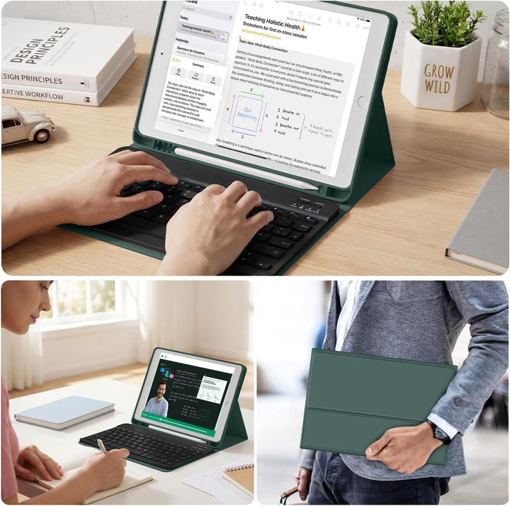 aoub Hülle mit Tastatur für iPad 9. Generation/iPad 8. Generation/iPad 7. Generation, für iPad 10,2