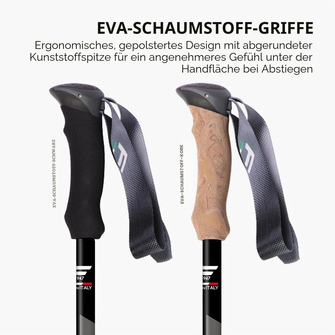 Fizan Kompakte 3 Trekkingstöcke, 158 g, Ultraleicht, für Rucksackreisen, Wanderstöcke, verstellbar,
