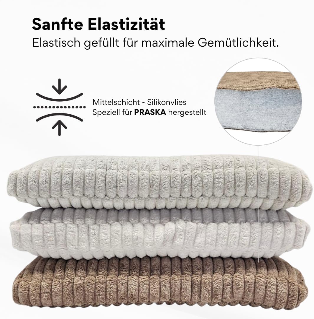 PRASKA® Katzen Fensterliege 70x28cm Weiches Katzenbett für die Fensterbank Creme - Premium Fensterbe