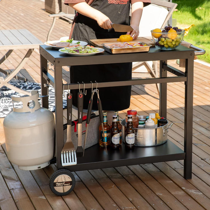 Royal Gourmet Grillwagen Grilltisch Outdoor Beistelltisch Garten Trolley Outdoorküche Multifunktione