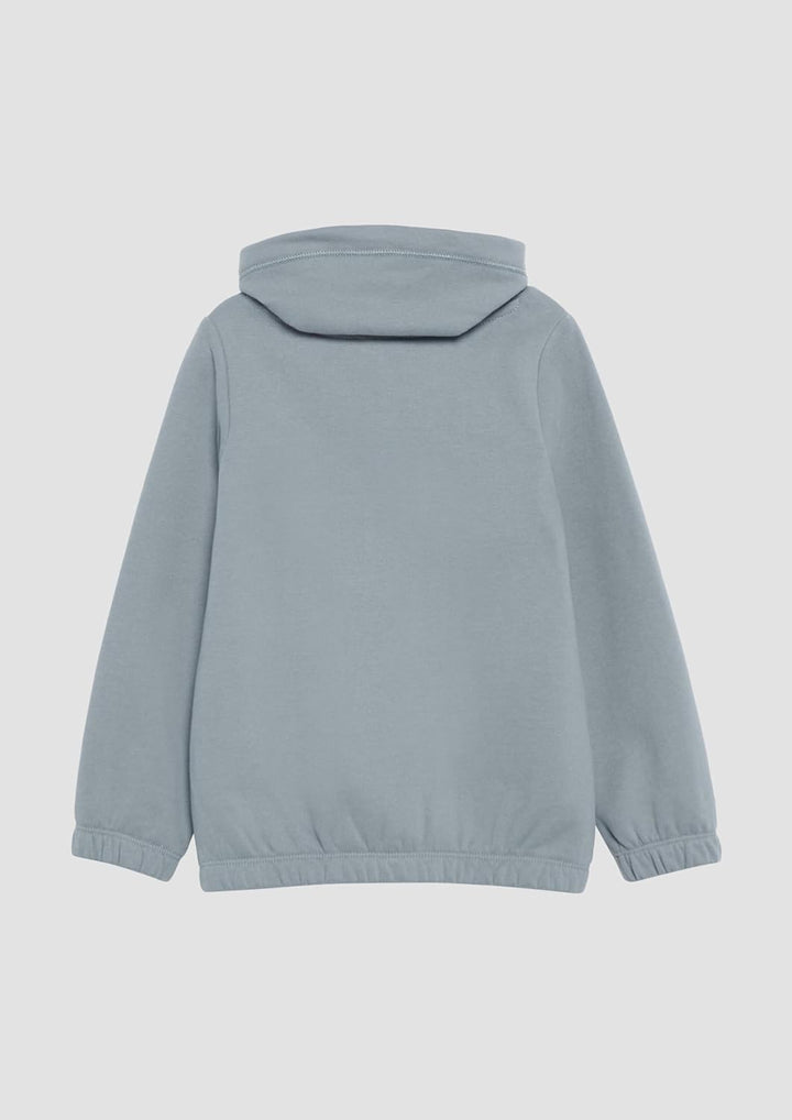s.Oliver Wärmendes Sweatshirt mit Schalkragen und Glitzer-Artwork, 104-110 Blassblau