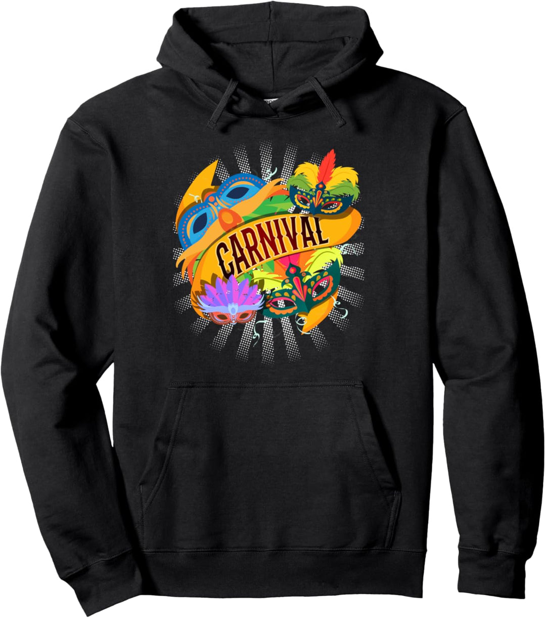 Bunte Karneval Masken Lustiges Zirkus Fun Pullover Hoodie