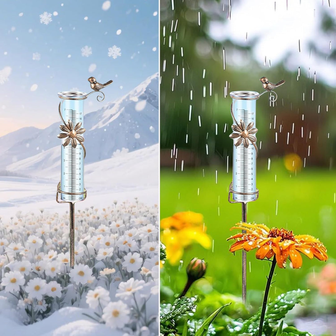 Gartenstecker Regenmesser mit inklusive Skala für genaue Niederschlagsmessung für Hof Deck Rasen Lan