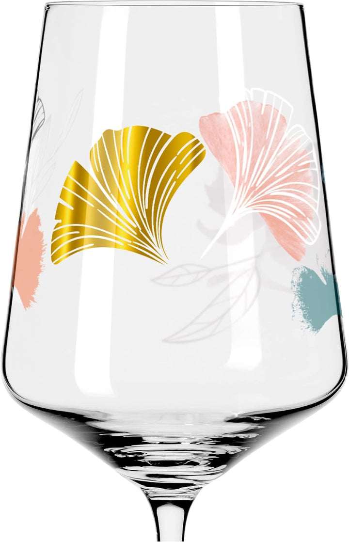 RITZENHOFF 2841018 Aperitif-Glas Sprizz 2er-Set 500 ml – Serie Sommerrausch Deluxe – mit Ginko-Motiv