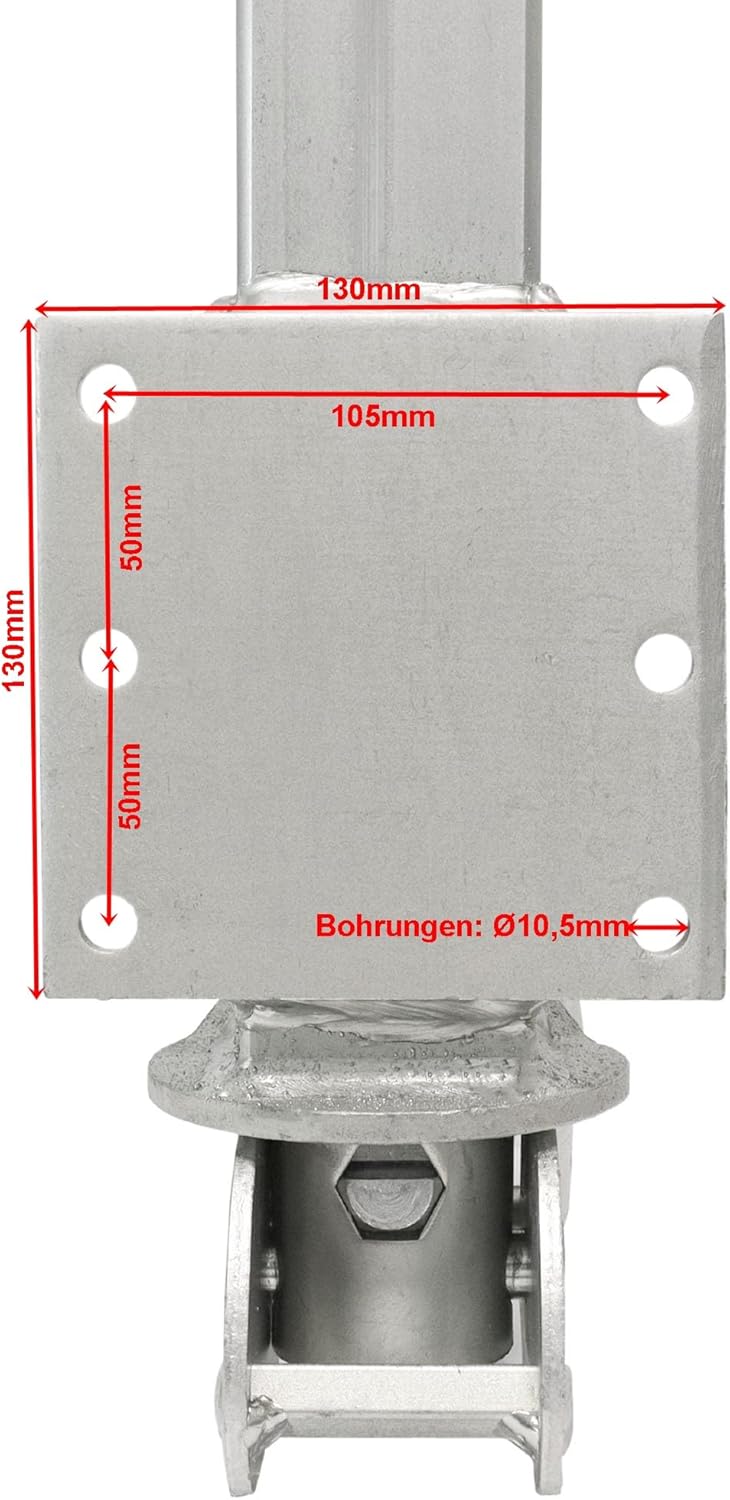 The Drive | Anhänger Stützrad 500KG | vollautomatik | 60x60mm Vierkant-Rohr mit 6-Loch Anbauflansch
