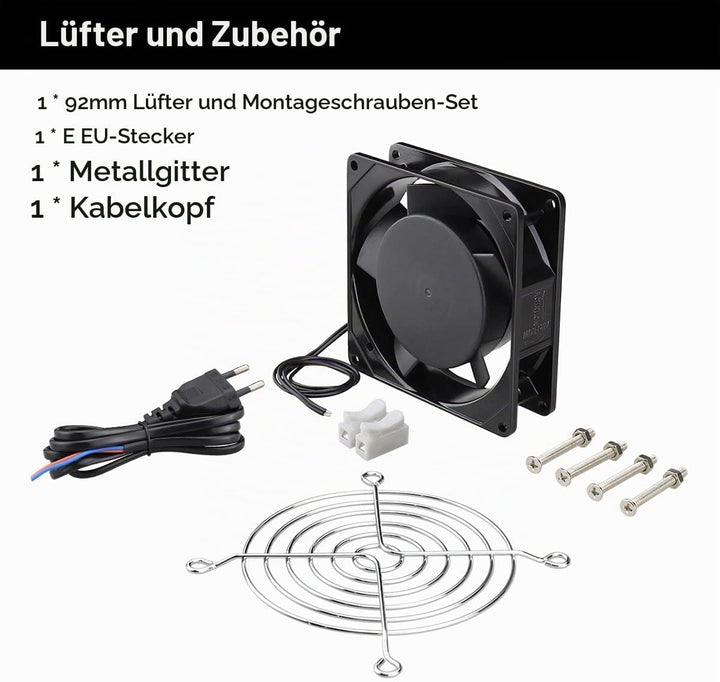 GDSTIME 230V Lüfter 92mm AC 92 x 25mm 220V Lüfter Dual Kugellager Axiallüfter, 92 x 25mm