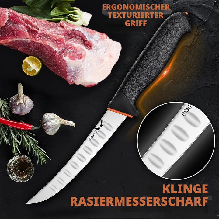 Golden Bird Ausbeinmesser profi, 15cm Fleischmesser mit ergonomischem Griff, Metzgermesser, Edelstah