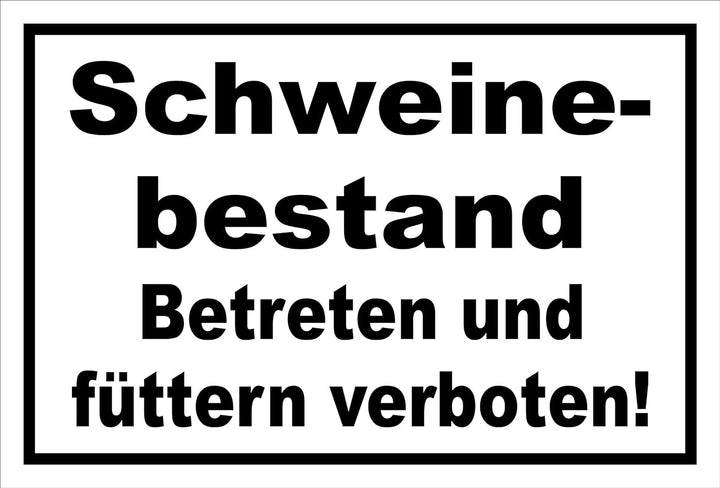 Melis Folienwerkstatt Schild - Schweine-bestand - 60x40cm | Bohrlöcher | 3mm Aluverbund – S00039-023
