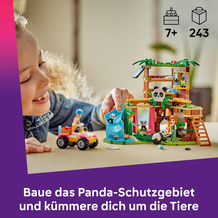 LEGO Friends Panda-Pflegestation - Spielzeug mit Panda Schutzgebiet - Tierspielset mit Baumhaus, Qua