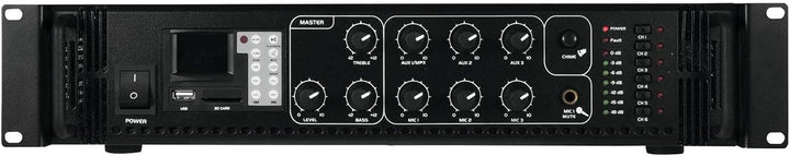 OMNITRONIC MPZ-120.6P ELA-Mischverstärker | 6-Zonen-ELA-Mono-Mischverstärker mit MP3-Player & IR-FB,