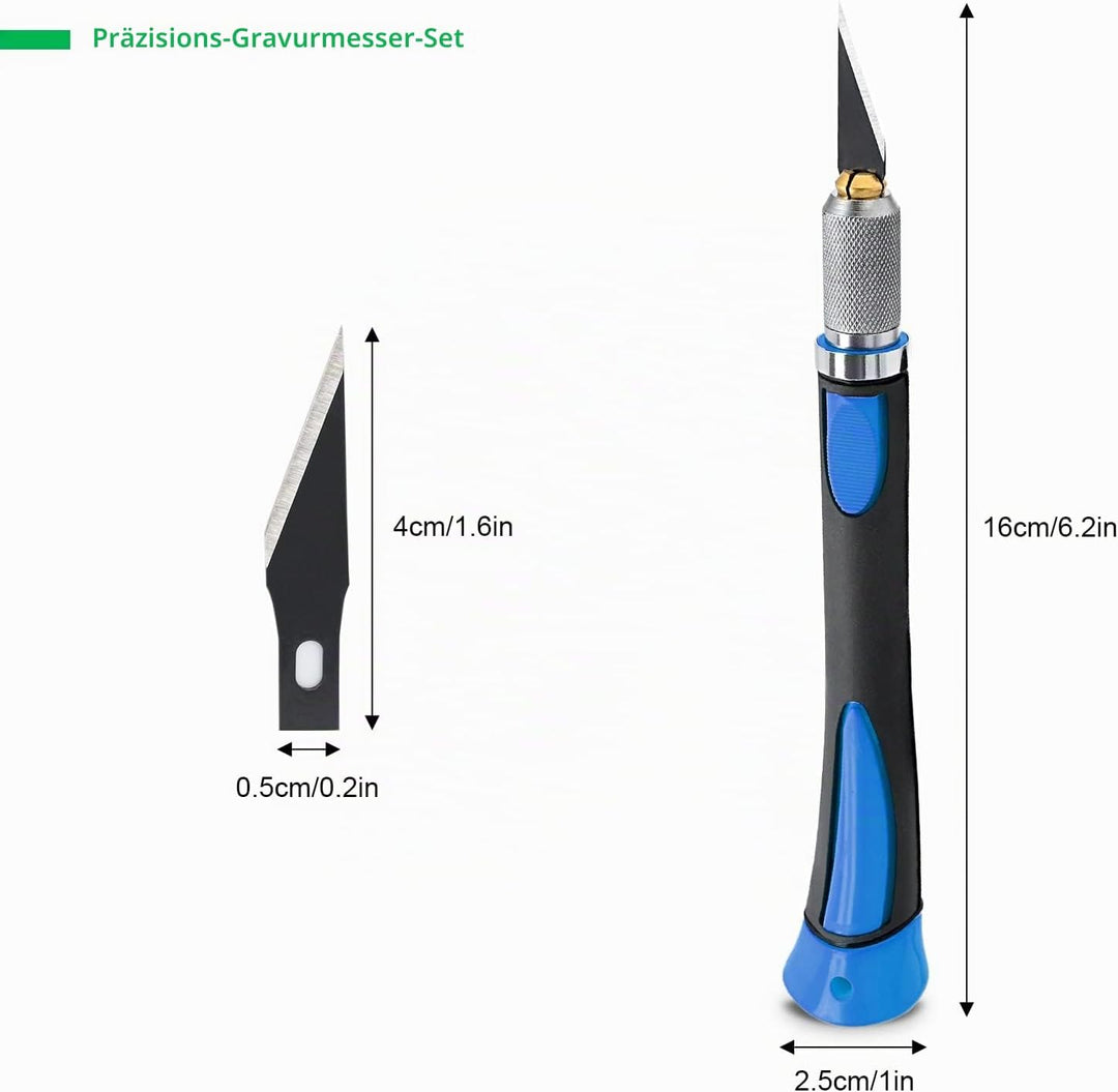 FOSHIO 2 Stück Skalpell Messer Set Bastelmesser SkalpellSet Basteln mit 20 pcs Ersatzklingen und Sch