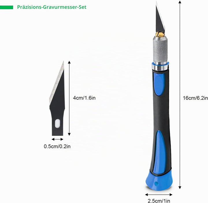 FOSHIO 2 Stück Skalpell Messer Set Bastelmesser SkalpellSet Basteln mit 20 pcs Ersatzklingen und Sch