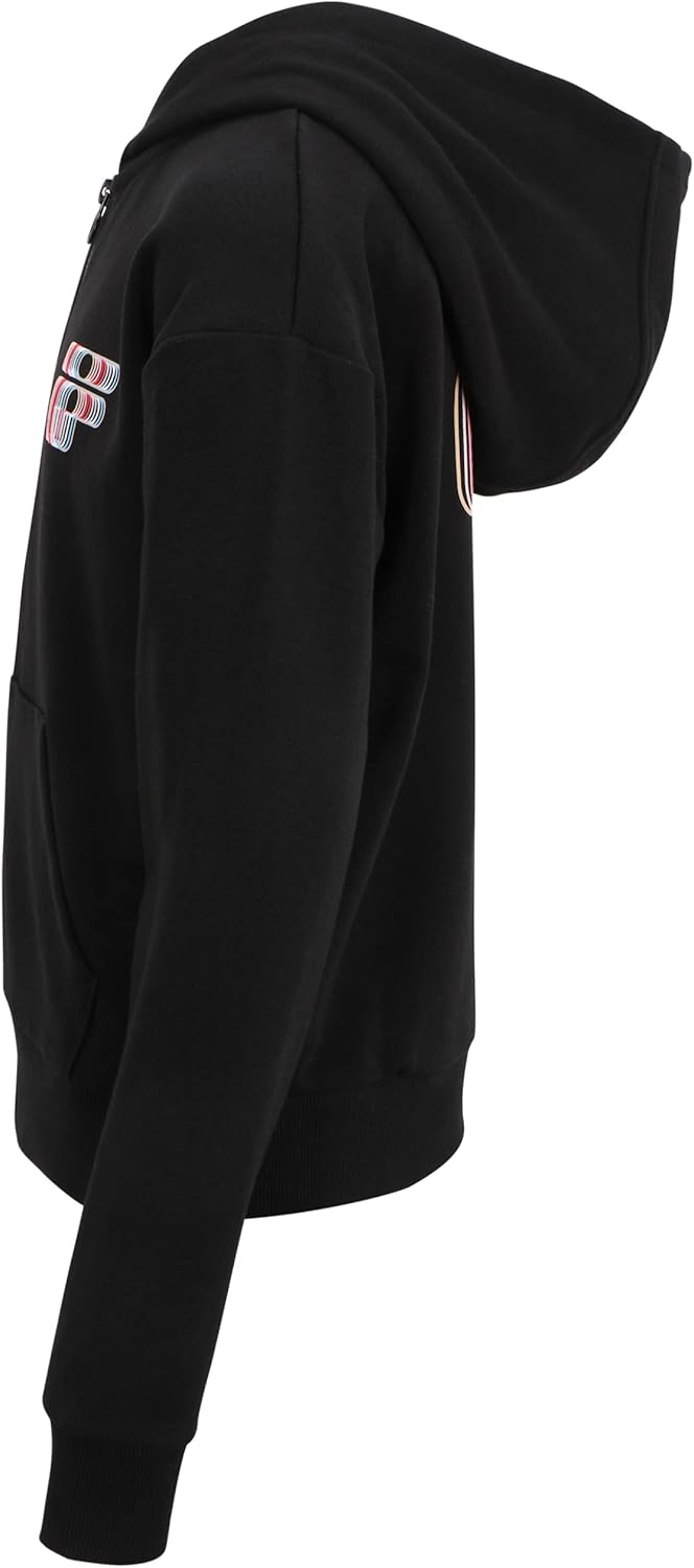 FILA Mädchen Stralen Graphic Logo Hooded Sweat Kapuzenjacke 158-164 Schwarz, 158-164 Schwarz