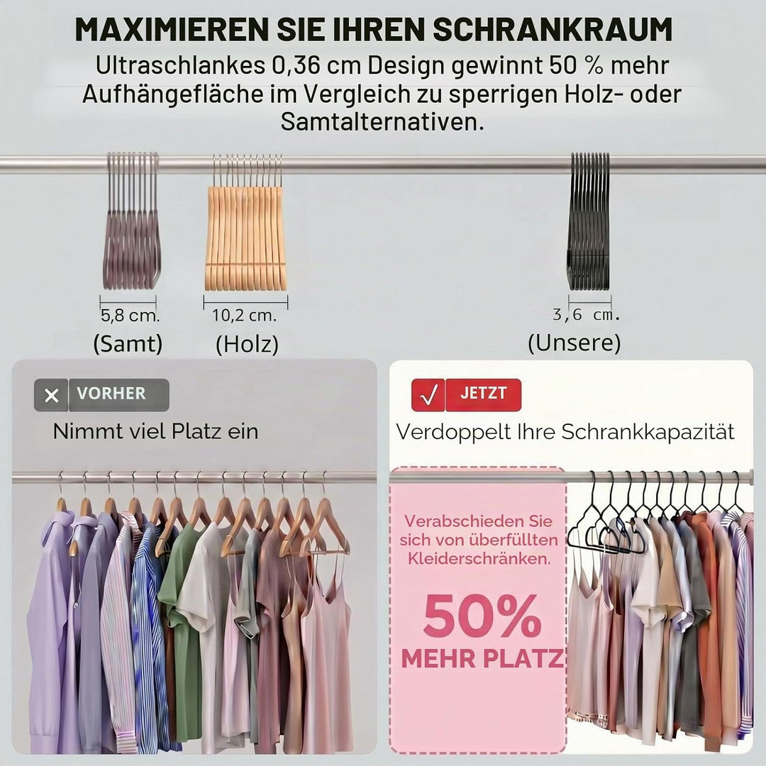 41,9 cm robuste Metall-Kleiderbügel, mattschwarz, 20 Stück, Draht-Kleiderbügel für Mantel, Hemden, K
