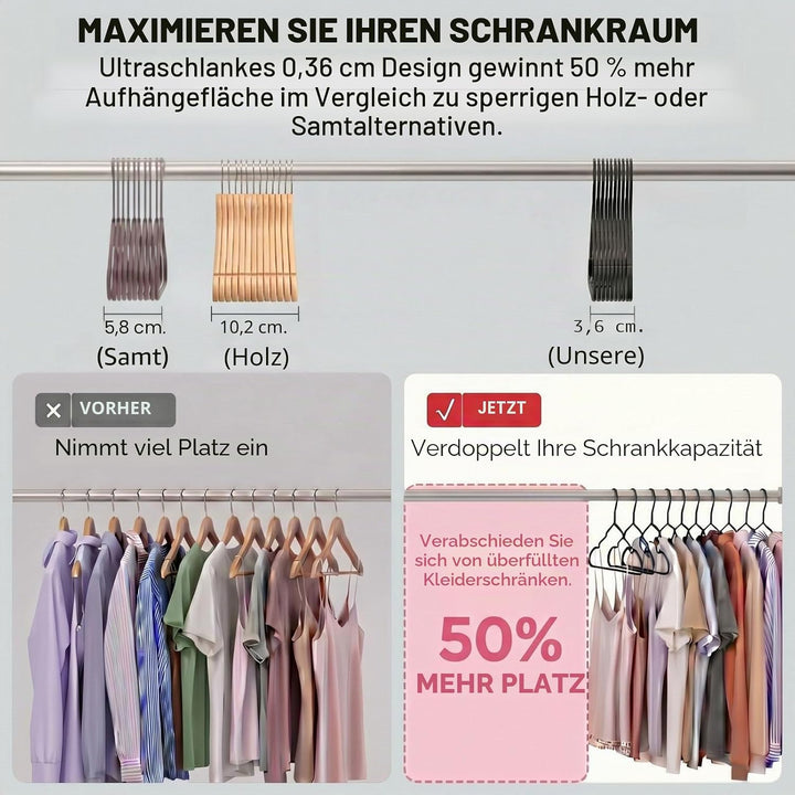 41,9 cm robuste Metall-Kleiderbügel, mattschwarz, 20 Stück, Draht-Kleiderbügel für Mantel, Hemden, K