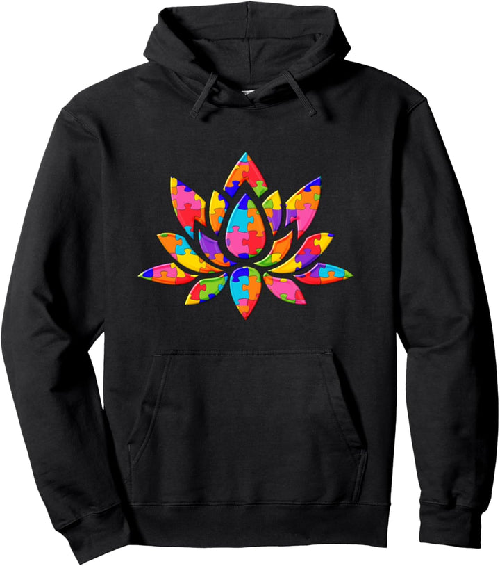 Lotus Mandala Blume Puzzle Autism Puzzle Pullover Hoodie