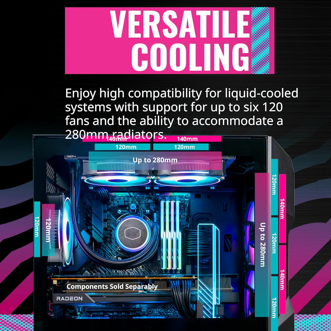 Cooler Master TD300 Mesh PC Gehäuse - Mini-Tower für Micro-ATX & Mini-ITX , Gaming Gehäuse für hohen